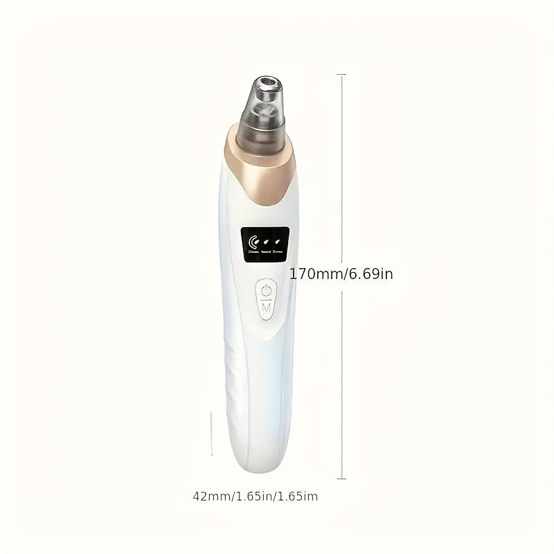 1pc Rechargeable Blackhead Vacuum with 5 Probes - Portable Deep Cleansing Facial Care Device for Gentle & Safe Pore Cleanser, USB Charging, Ergonomic Design, Skin Cleansing Vacuum | Sleek Blackhead | Multiuse Probes
